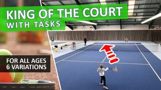 Tennis game King of the Court with tasks