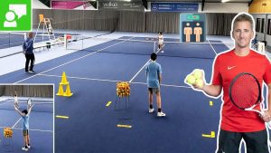 147 ElevGreat Cooperative Volley Drill In Midcourt - "Volley Elevator" #147ator Volley